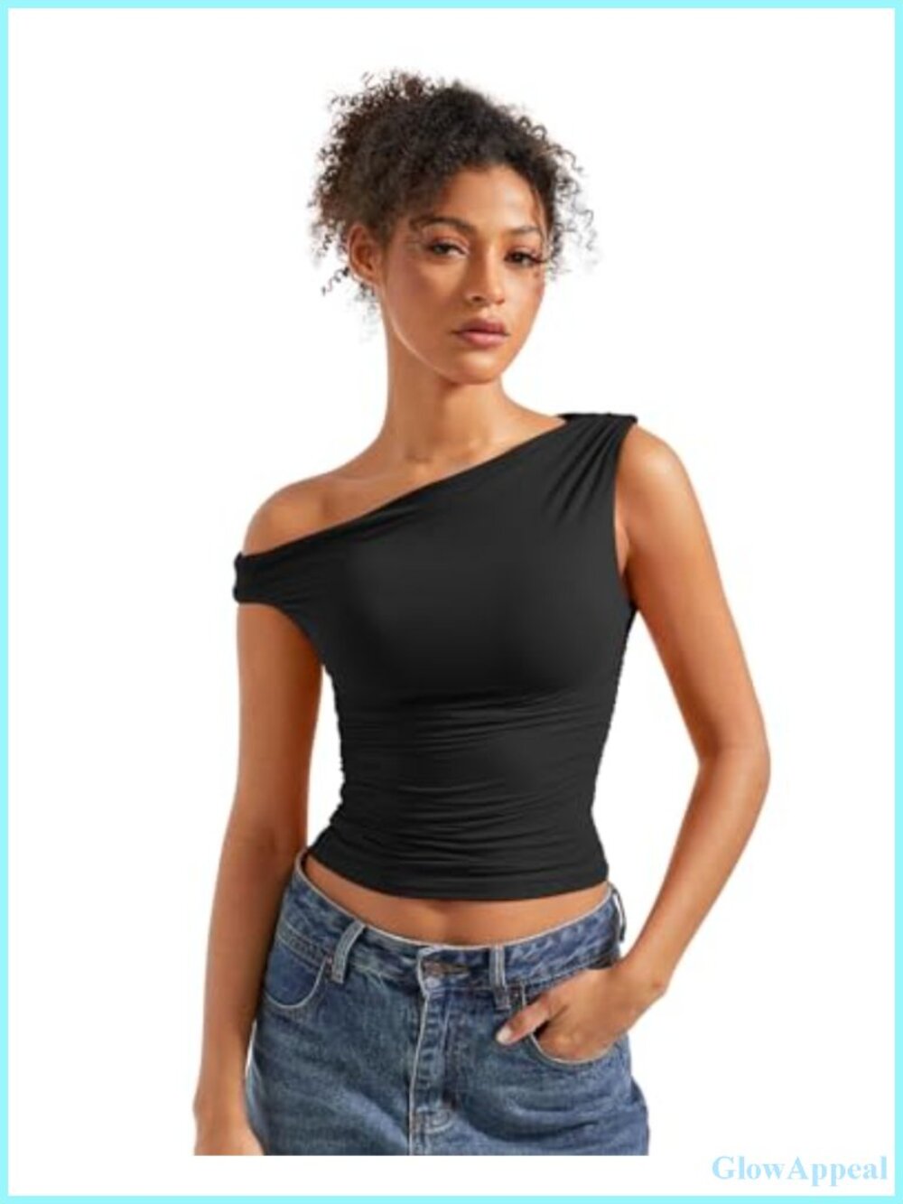 SUUKSESS Women Off Shoulder Fitted Sleeveless Crop Tank Top Y2K Clubwear